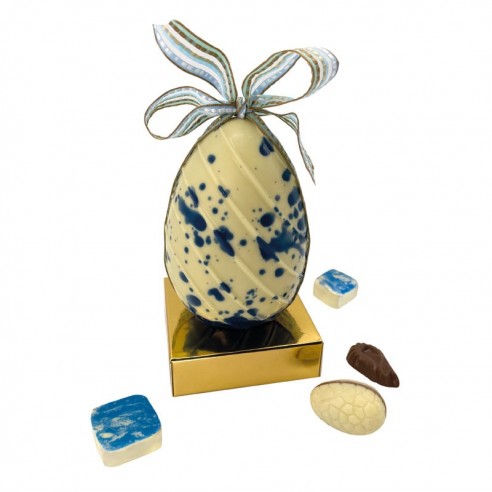 oeuf rayures & Faïencines 11cm garni