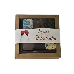 Boite Kraft Saint Valentin 9 chocolats